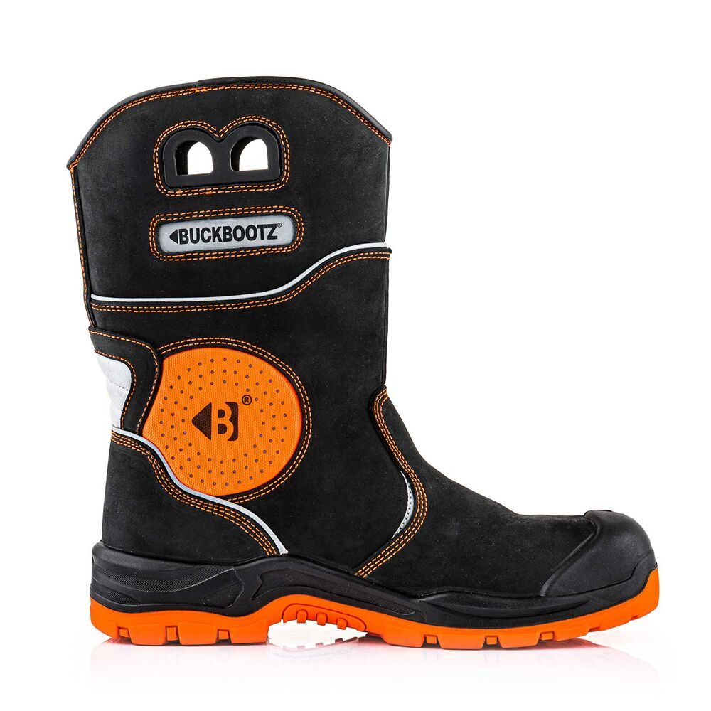 BUCKBOOTZ BUCKZ VIZ WERKLAARS ZWART/ORANJE S7S Werklaars (leder) BVIZ5