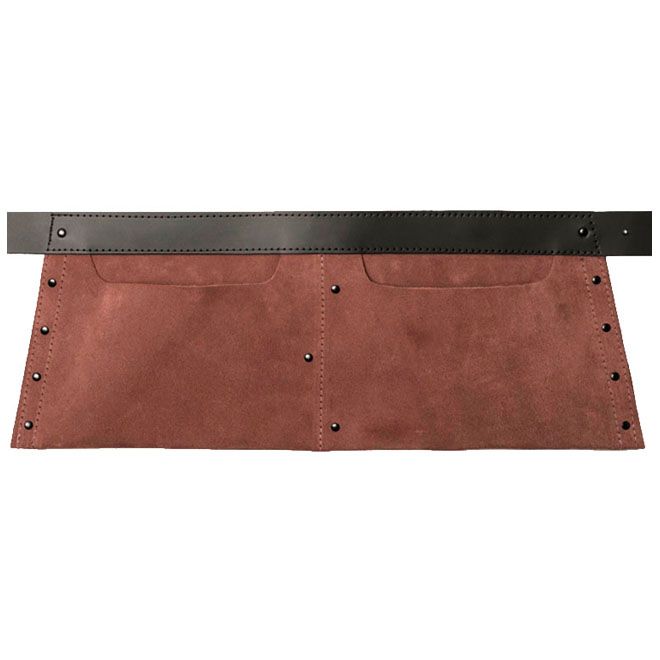 Spijkerschort 2 vakken (58.5x22cm) - Soepel leder - Lederen riem (125x4cm) | NPL-L1 | Eltee