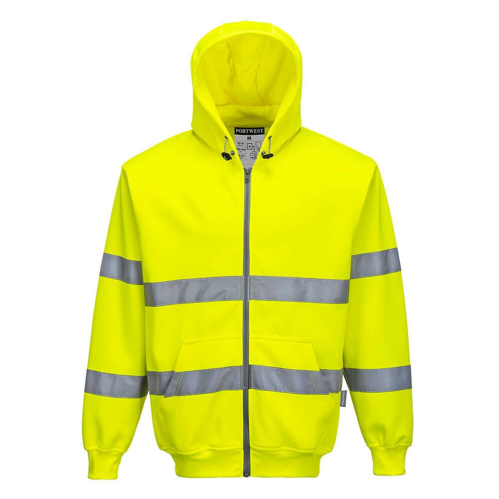 Hi-Vis Zipsweater met capuchon en rits