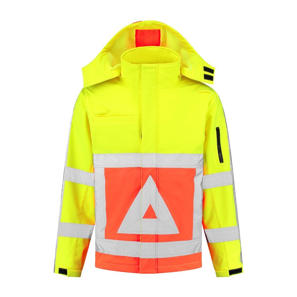 Verkeersregelaarsjas softshell 100% polyester geel-oranje XS