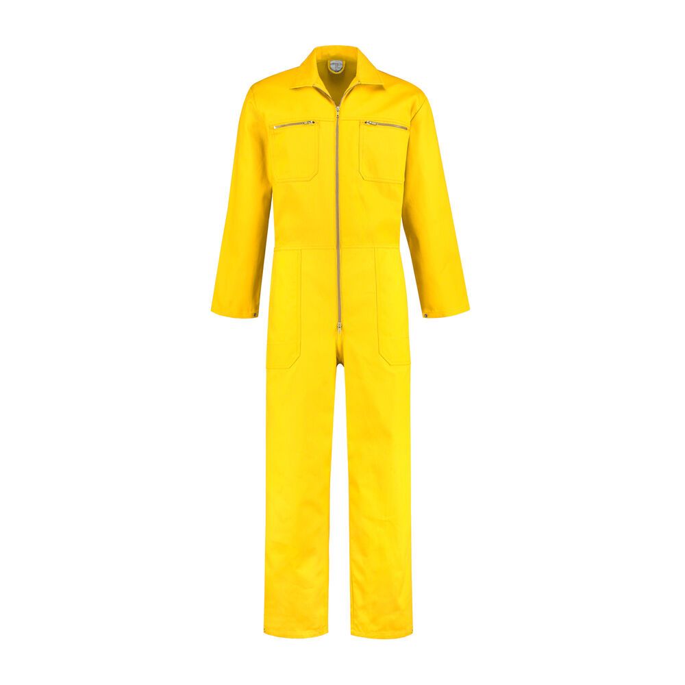 Overall 100% katoen met rits geel maat 60