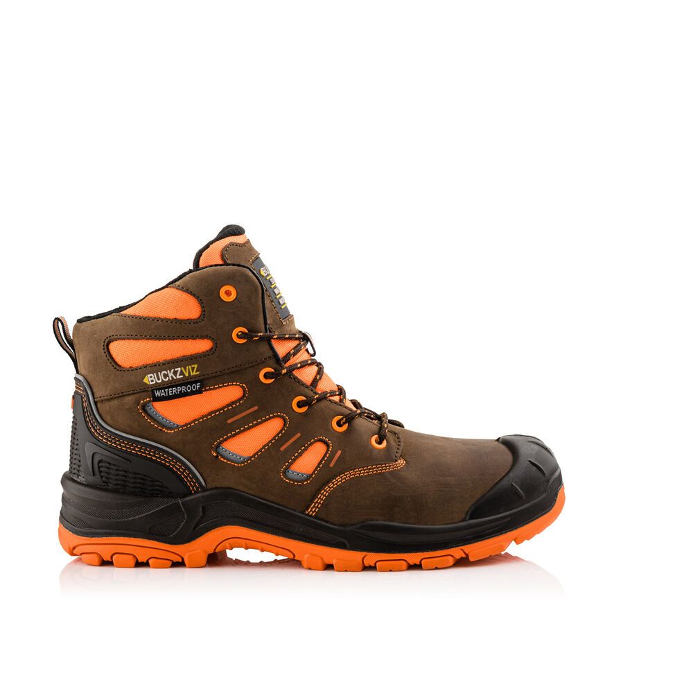 BUCKBOOTZ BUCKZ VIZ HOOG BRUIN/ORANJE S3 Werkschoen BVIZ2