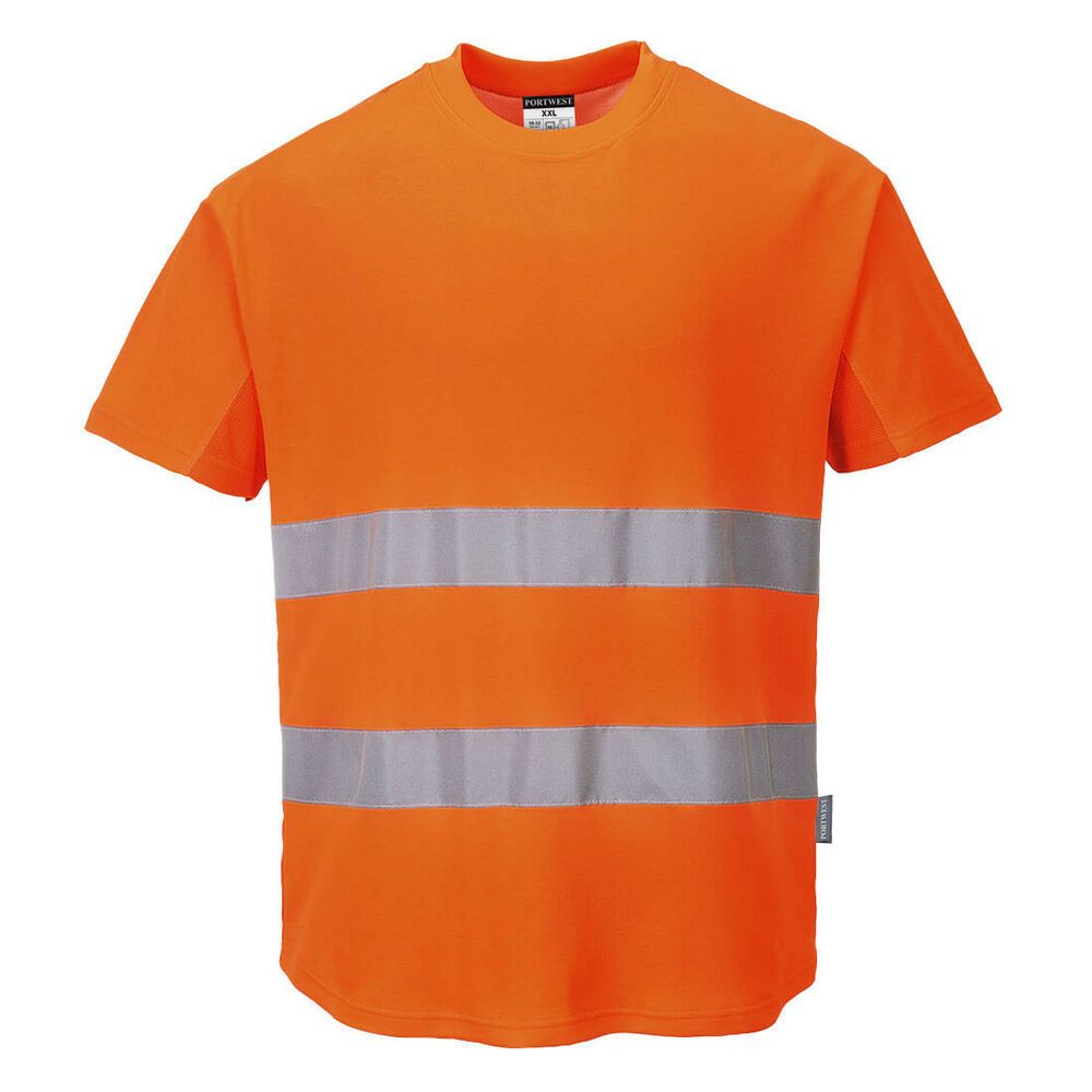 Hi-Vis Katoen Comfort Mesh Insert T-shirt S/S