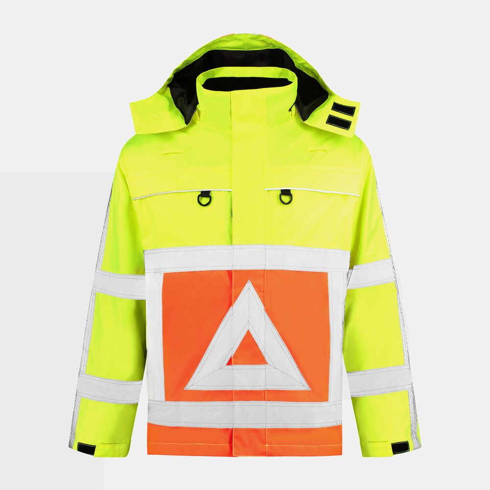 Parka verkeersregelaar 100% polyester geel-oranje maat 5XL