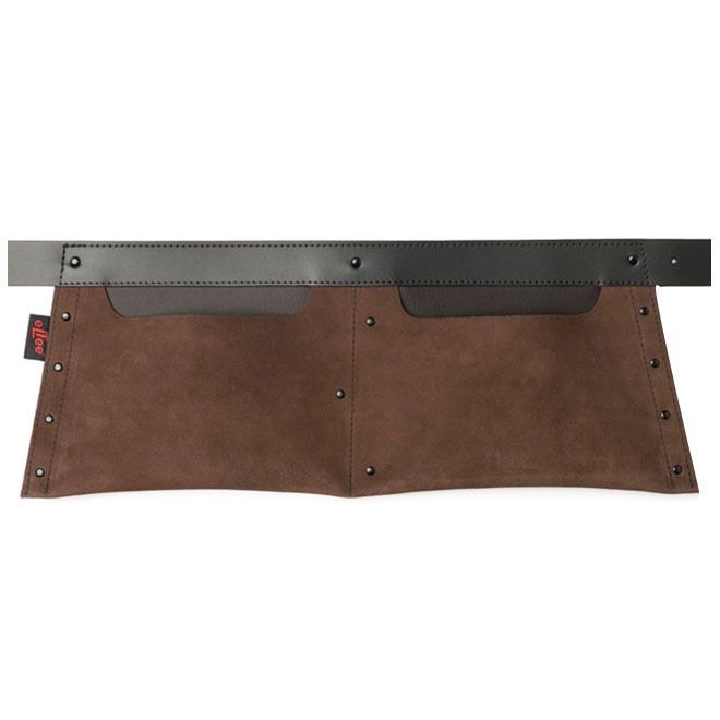 Spijkerschort 2 vakken (58.5x22cm) - Duurzaam leder - Lederen riem (125x4cm) | NPL-D2 | Eltee